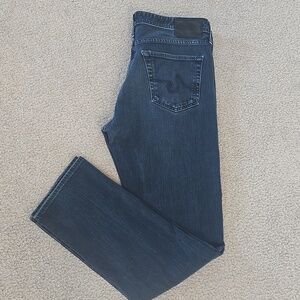 AG Adriano Goldschmied Medium Blue The Graduate Tailored Straight Jeans 36x34